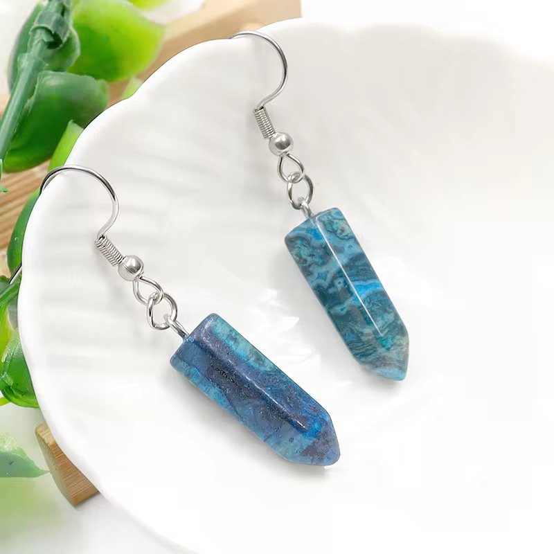 Foxy Crystal Hexagonal Point Earrings