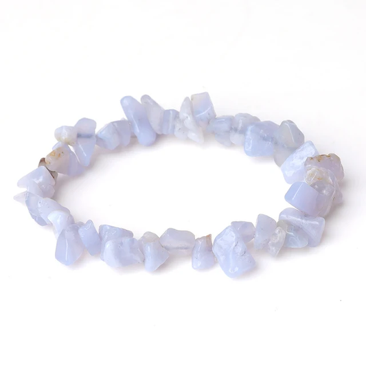 Blue Lace Agate Crystal Chip Bracelet