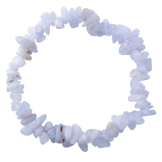 Blue Lace Agate Crystal Chip Bracelet