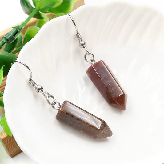 Foxy Crystal Hexagonal Point Earrings