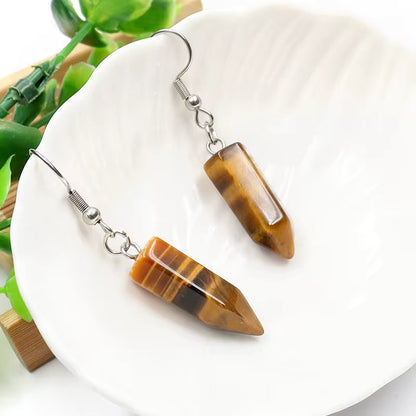 Foxy Crystal Hexagonal Point Earrings