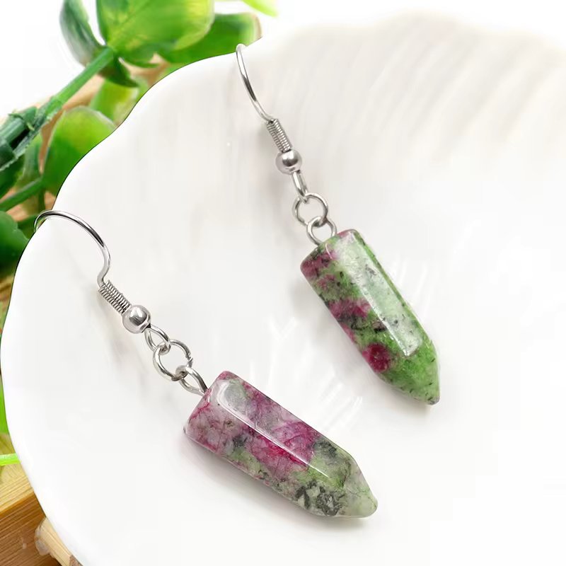 Foxy Crystal Hexagonal Point Earrings