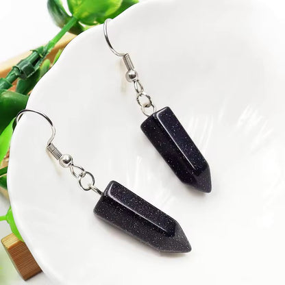 Foxy Crystal Hexagonal Point Earrings