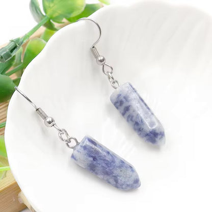 Foxy Crystal Hexagonal Point Earrings