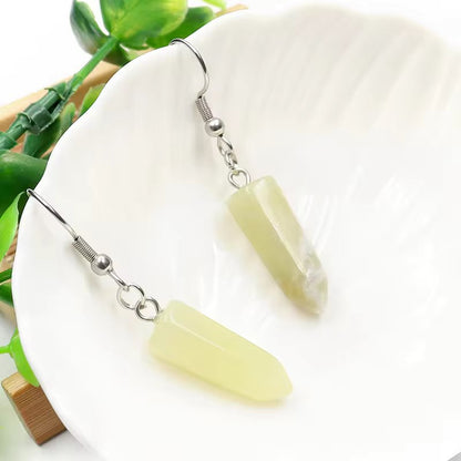 Foxy Crystal Hexagonal Point Earrings