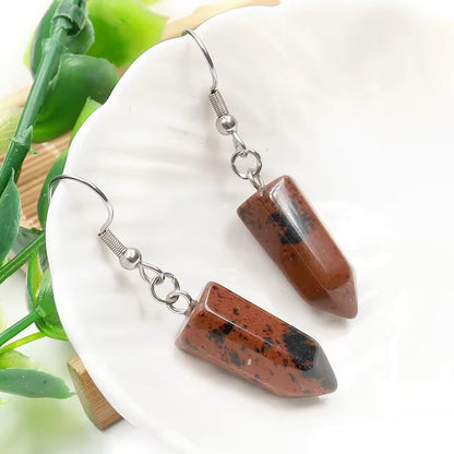 Foxy Crystal Hexagonal Point Earrings