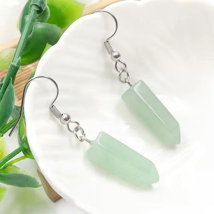 Foxy Crystal Hexagonal Point Earrings
