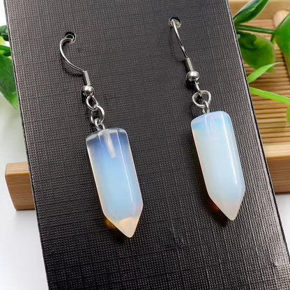 Foxy Crystal Hexagonal Point Earrings
