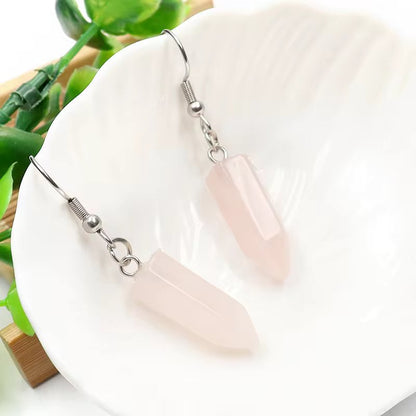 Foxy Crystal Hexagonal Point Earrings