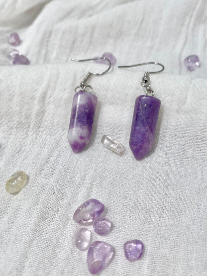 Foxy Crystal Hexagonal Point Earrings