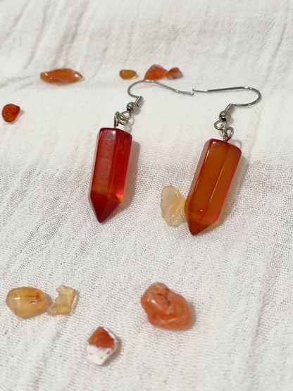 Foxy Crystal Hexagonal Point Earrings