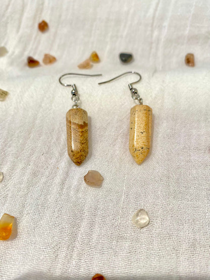 Foxy Crystal Hexagonal Point Earrings