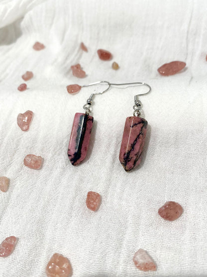Foxy Crystal Hexagonal Point Earrings