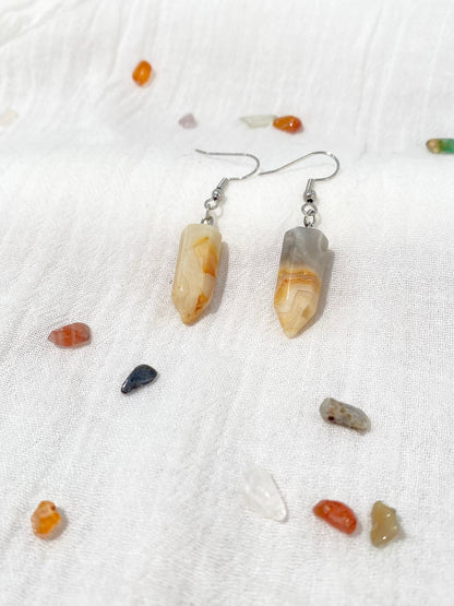Foxy Crystal Hexagonal Point Earrings