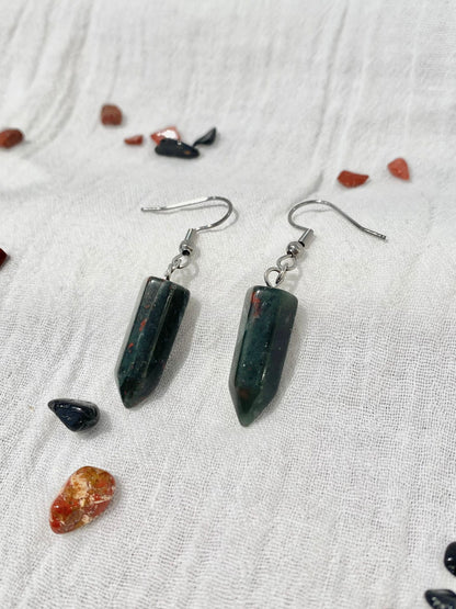 Foxy Crystal Hexagonal Point Earrings