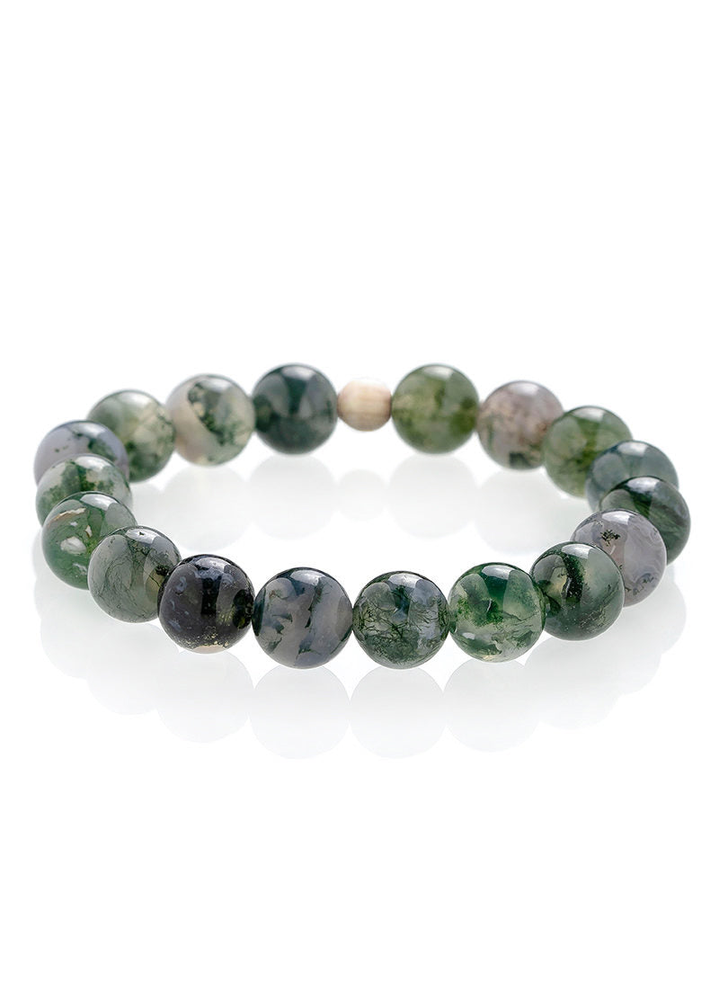 Moss Agate Crystal Beaded Bracelets